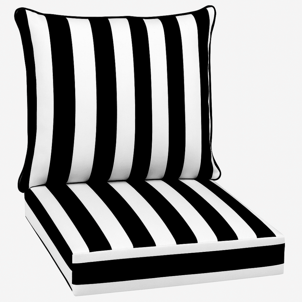 2 Piece Outdoor Deep Seating Set – Simone Black Tropical Print - Comfy Sofa Cover