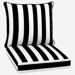 2 Piece Outdoor Deep Seating Set – Simone Black Tropical Print - Comfy Sofa Cover