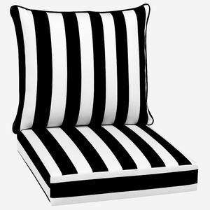 2 Piece Outdoor Deep Seating Set – Simone Black Tropical Print - Comfy Sofa Cover