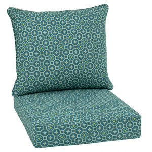 2 Piece Outdoor Deep Seating Set – Simone Black Tropical Print - Comfy Sofa Cover