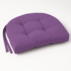 4 Pack Rounded Back Indoor Chair Cushions – Tufted Dining Seat Pads With Ties - Comfy Sofa Cover